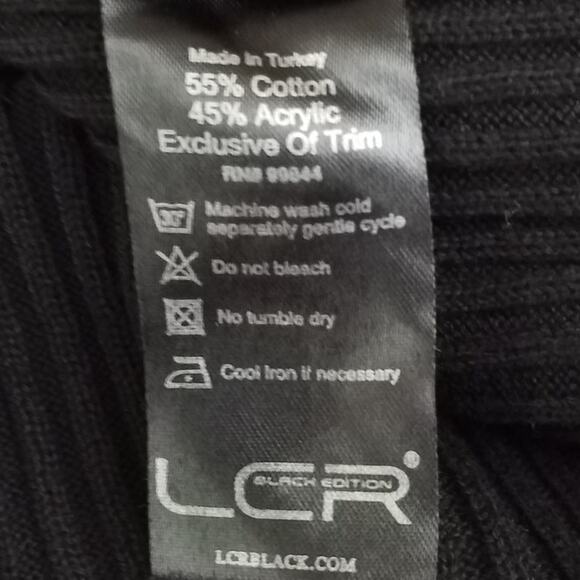 LCR Black Edition Turtleneck Sweater Mens M Black Pullover Knit - Picture 4 of 4